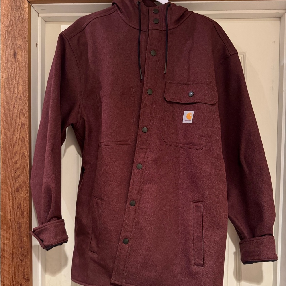 Carhartt Men's Rain Defender Relaxed Fit Heavyweight Hooded Shirt Jacket